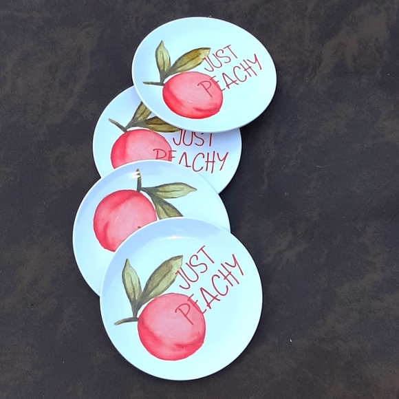 Set of 4 "Just Peachy" Dessert Plate NWT - Picture 3 of 6